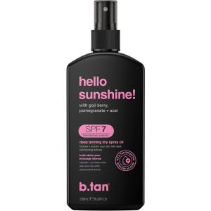 imagebtan Best Tanning Oil  Get Tanned Intensifier Dry Spray  Fast Dark Outdoor Sun Tan From Tan Accelerating Actives Packed with Moisturizing Oils No SPF Austrailian Brand 8 Fl Ozhello sunshine
