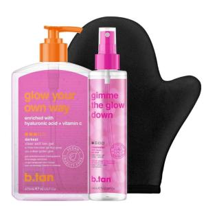 imagebtan Clear Gradual Self Tan Gel  Glow Your Own Way Shimmer  Sunkissed Golden Bronze Transfer Free Best Extender Moisturizing Non Toxic Sunless Tanning Lotion No Fake Tanner Smell 16 Fl OzDark Gel  Gradual Face Mist with Mitt