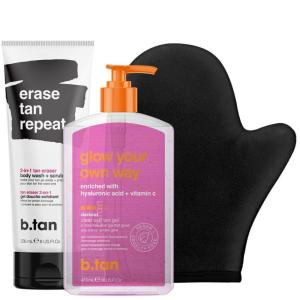 imagebtan Clear Gradual Self Tan Gel  Glow Your Own Way Shimmer  Sunkissed Golden Bronze Transfer Free Best Extender Moisturizing Non Toxic Sunless Tanning Lotion No Fake Tanner Smell 16 Fl OzDark Gel  Tan Eraser Scrub with Mitt