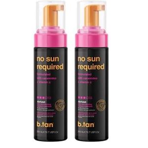 imagebtan Dark Self Tanner Mousse  No Sun Required  Best 1 Hour Express Dark Rejuvenating Sunless Tanning Treatment With Ceramides  Vitamin C No Fake Tan Smell Face ampamp Body 67 Fl Oz67 Fl Oz Pack of 2