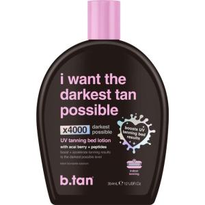imagebtan UV Tanning Bed Lotion  I Want The Darkest Tan Possible  x4000 Tan Intensifiers Indoor ampamp Outdoor Accelerator Best Browning Body Tanner Extender No Sun Protection 12 Fl Ozultra dark UV tanning lotion