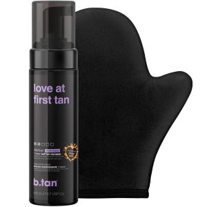 imagebtan Violet Self Tanner Kit  Fall In Love at First Tan Bundle  Dark Tanning Mousse w Mitt Applicator 1 Hour Express Foam Best Bronzing Glow No Orange Tones or Fake Tan Smell Vegan 67 Fl Ozfall in love at first tan bundle