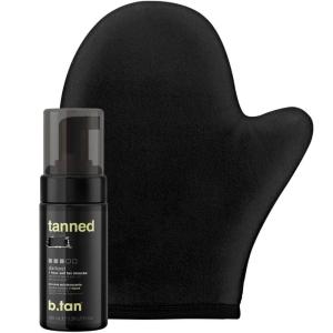 imagebtan Violet Self Tanner Kit  Fall In Love at First Tan Bundle  Dark Tanning Mousse w Mitt Applicator 1 Hour Express Foam Best Bronzing Glow No Orange Tones or Fake Tan Smell Vegan 67 Fl Oztravel size dark self tan bundle