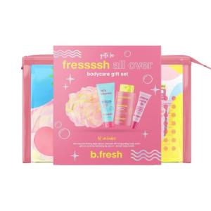 imagebfresh Body Care Gift Set  Fressssh All Over  Self Care Kit Includes Travel Size Body Wash Firming Body Serum and Full Size Loofah with Hydrating Lip Serum