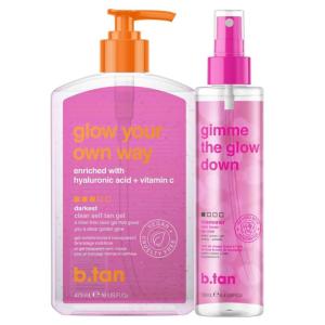 imagebtan Clear Self Tan Gel ampamp Face Mist Kit  Glow Your Own Way  Mist Bundle  TransferResistant Self Tanning Gel with Gradual Tan Face Mist
