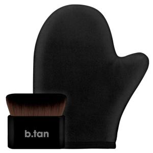 imagebtan Blending Brush ampamp Body Mitt Bundle  Airbrushd Blending Brush with I Dont Want Tan On My Hands Self Tanning Applicator Mitt