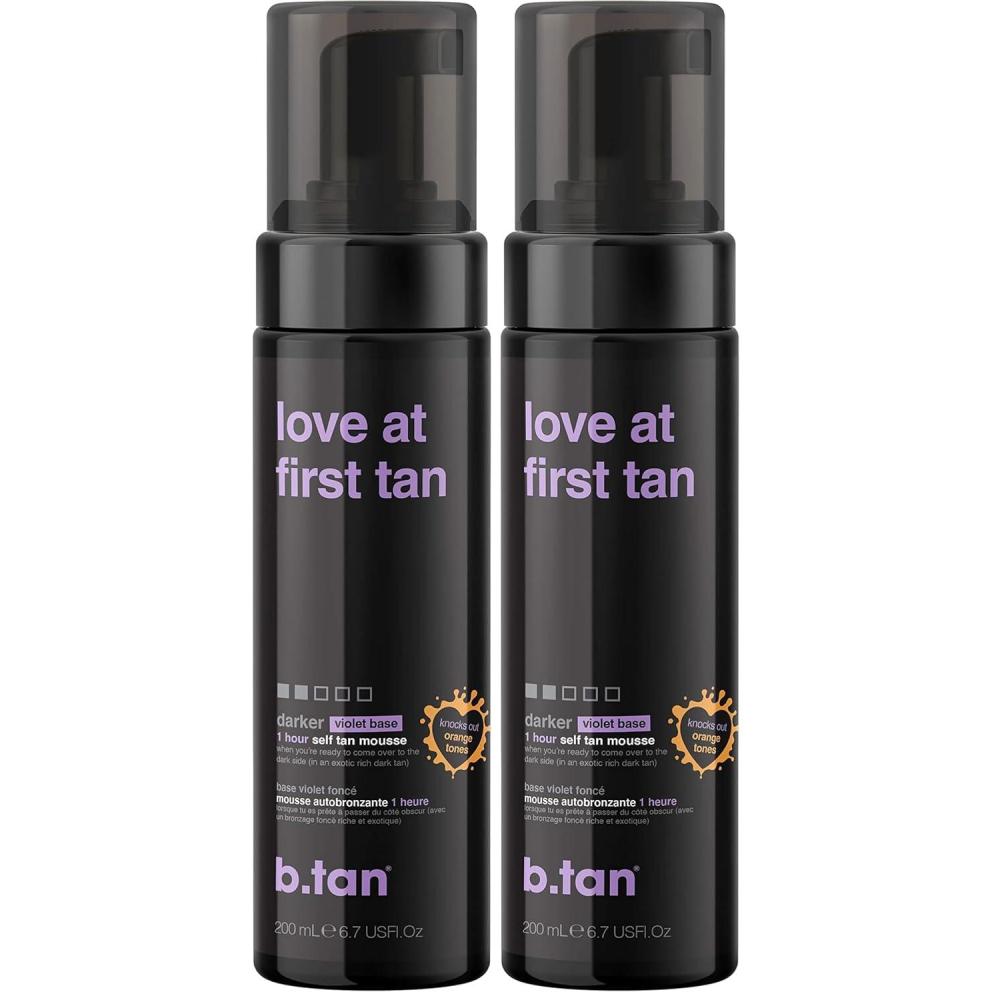 imagebtan Violet Self Tanner  Love At First Tan  Fast 1 Hour Sunless Tanner Mousse VioletBased Knocks Out Orange Tones No Fake Tan Smell No Added Nasties Vegan Cruelty Free 67 Fl Oz