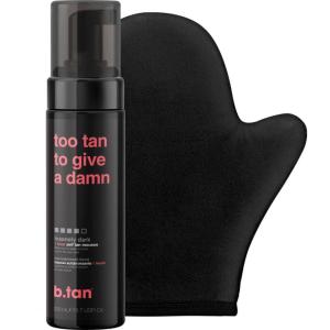 image:imagebtan Insanely Dark Self Tanner Kit  Too Tan Bundle  Self Tanner Mousse wMitt Applicator 1hr Sunless Tanner Fast No Fake Tan Smell No Added Nasties Vegan Cruelty Free 67 Fl Oz